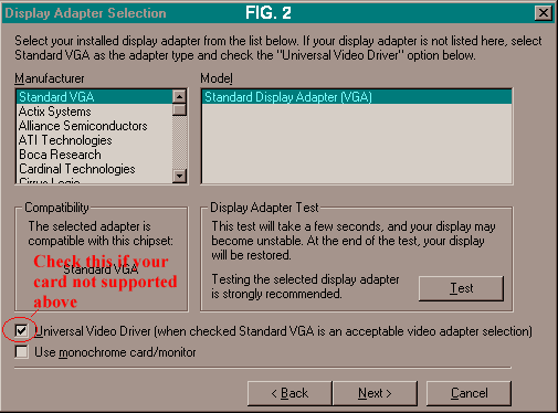 Fig. 2 Selecting the Display Adapter